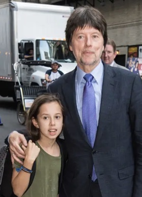 Olivia Burns with her father, Ken Burns.